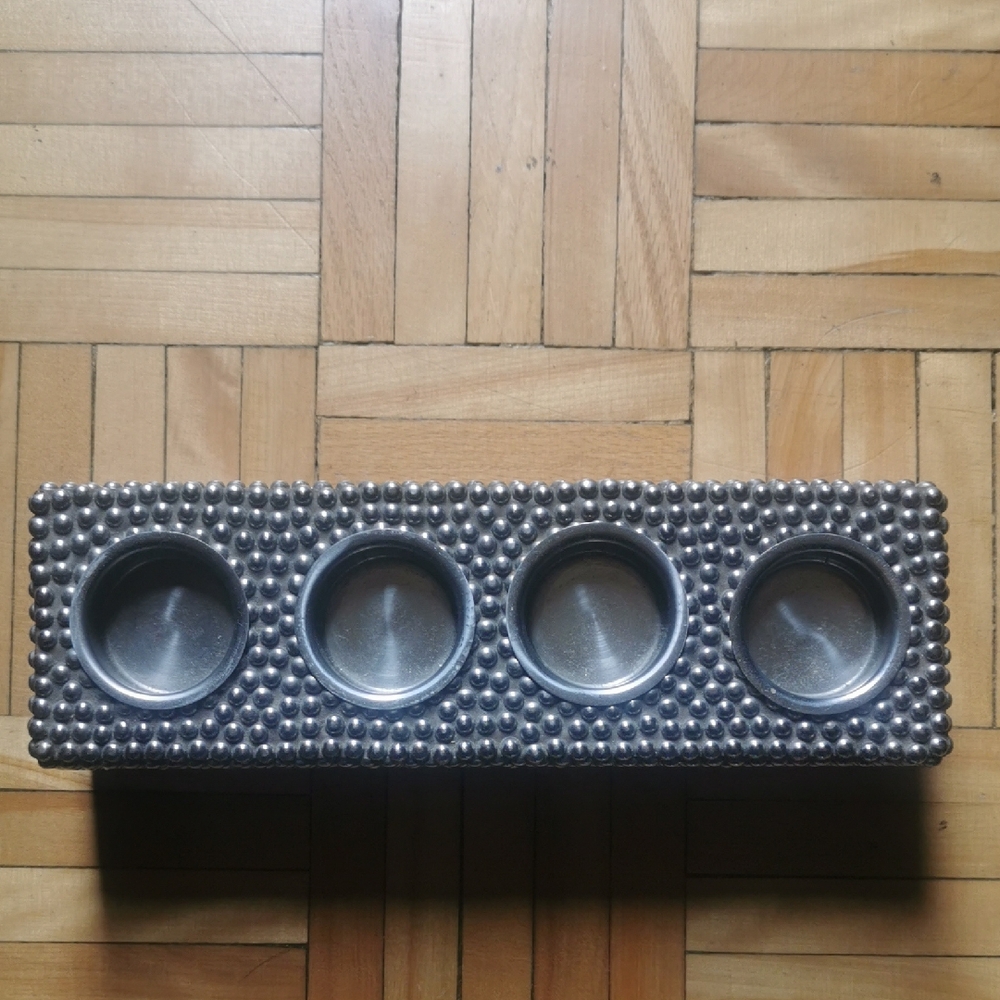Studded/Silver Candle Holder
